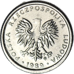 RR-, 1 Zloty 1989, DESTRUKT, VERSCHWINDENDER ADLER, Prägung