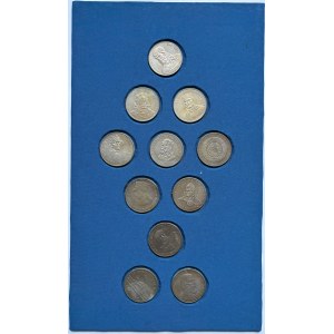 PRL, 50 Zloty, alle Jahrgänge, Satz von 11.