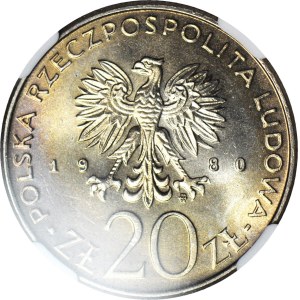 20 złotych 1980, Dar Pomorza, mennicze, STEPMEL ZWYKŁY, NOTA PF
