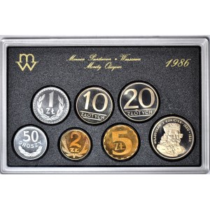 III RP, Zestaw rocznikowy 1986, stempel lustrzany