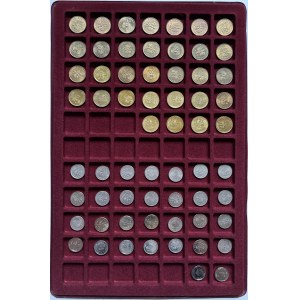 Podenominacyjne, 5 i 10 groszy 1990-1923, wszystkie roczniki, mennicze, zestaw 62 szt.