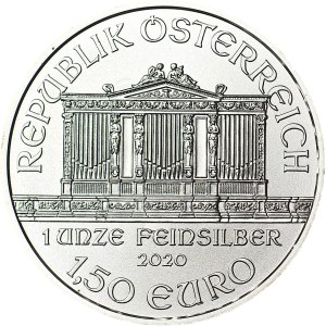 Autriche, 1,5 Euro 2020, Filharmonia, 1 Oz Ag999