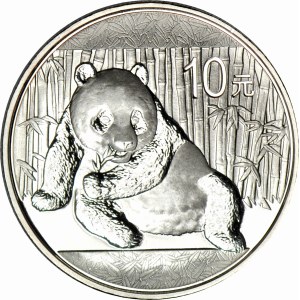 China, 10 Yuan Panda, 2015, 1oz. Ag 999