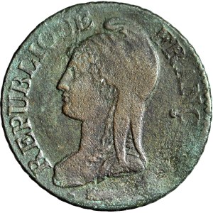 France, 5 Centimes, L`an 8 - 1799 AA, Metz