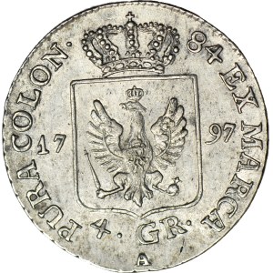 Allemagne, Prusse, Friedrich Wilhelm II, 4 pennies 1797 A, Berlin