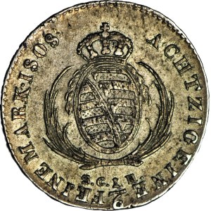 Německo, Sasko, Frederick August, 1/6 Thaler Dresden 1808