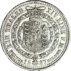 Germania, Wilhelm IV , Thaler, 1837 A, Clausthal