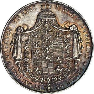Germany, 2 thalers = 3 1/2 guilders, 1850 A, Berlin