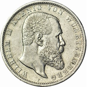Germany, Württemberg, Wilhelm II, 5 marks 1903 F, Stuttgart