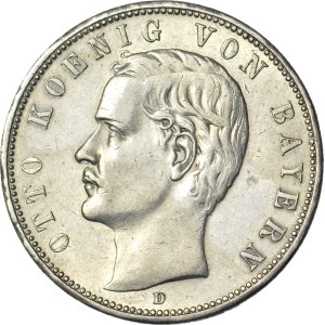 Germany, Bavaria, Otto, 5 marks 1907 D, Munich