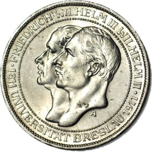 Germany, 3 marks 1911, Berlin, 100th anniversary of the University of Breslau