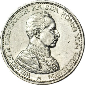 Allemagne, Prusse, Guillaume II, 5 marks 1913 A, très beau