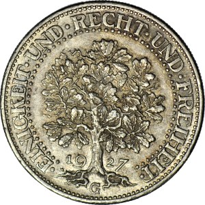 Germany, 5 marks, 1927 D, OAK, beautiful