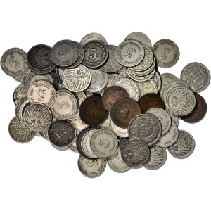 Germania/Austria/Ungheria, 1, 5, 10, 20 fenig/heller, set da 215 grammi