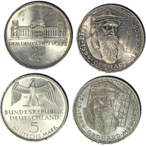 Niemcy, RFN, 5 Marek, srebro, zestaw 4 szt.