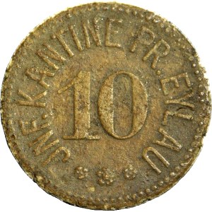 R-, Russia, Token of 10 fenigs without date, canteen of the military unit Pr. Eylau (Pruska Ilavka)