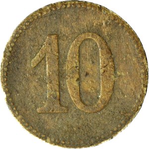 R-, Russia, Token of 10 fenigs without date, canteen of the military unit Pr. Eylau (Pruska Ilavka)