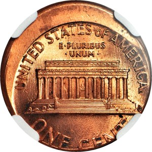 Stany Zjednoczone Ameryki (USA), 1 cent 1989, DESTRUKT, przesunięcie bicia 15%