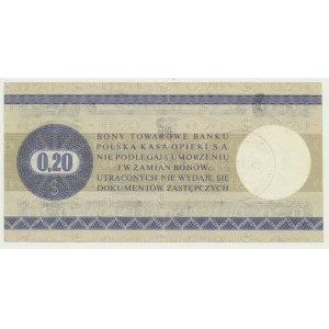Pewex Darčekový certifikát, 20 centov 1979, séria. HO