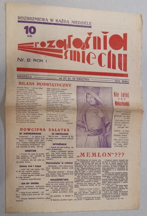 Rozgłośnia Śmiechu R.1933 nr 8 [Piotrków Trybunalski, memłon].