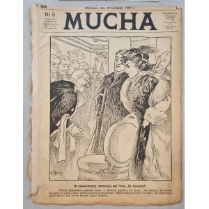 Mucha [tygodnik satyryczny] R.50: 1918 nr 5 (29 Listopada). [„O Żydach” ]