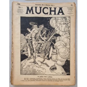 Mucha [tygodnik satyryczny] Rok 51: 1919 nr 1 - 52 [luzem, do rocznika brak nr 4, 5, 16, 25]