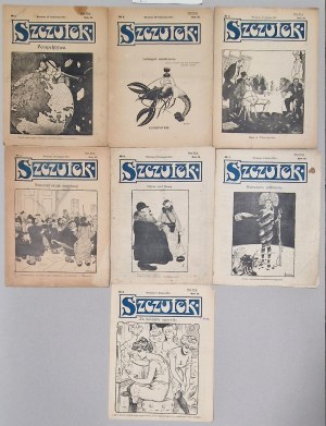 Szczutek. Warsaw, R.9: 1915 Nos. 1 - 5, 7-8, [collection of 7 issues].