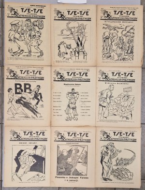 Tse-Tse. Satirical and political weekly. R.1934 - 9 issues [Sejm, Pilsudski, Witos].