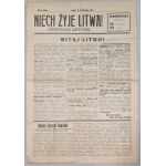 Long Live Lithuania! (Tegyvuoja Lietuva!). One-day paper of 28 X 1939 [RARA, occupation of Vilnius].
