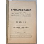 Správa o činnosti Spoločnosti bratskej pomoci študentom Univerzity J. Piłsudského za rok 1937