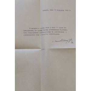 [Autograf - Karol Wojtyła] Korespondencja z Antonim Plater-Zyberkiem z 1963 r. [Jan Paweł II]