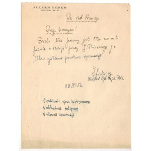 [List] Julian Lider Major W.P., Naczelny Red. Wyd. Wojsk. Polit. z 28.IV.1951 do red. B.Krauzego