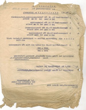 Order to the Lodz Ghetto, Chaim Rumkowski, May 20, 1941[typescript, textile mat?]