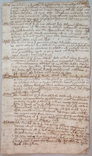Witness testimony - concerning castellany in Liw [18th century?, Dabrowski, matrimonial affair?]