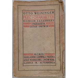 Weininger Otto - Gender and Character. A fundamental partition, translated by Ostap Ortwin. [1st ed., 1911].