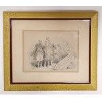 Kossak Juliusz - Laura with name day wishes for Wladyslaw Belza [drawing, ink, 1894].