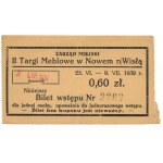Entry ticket for the 2nd Furniture Fair in Nowe n/Wisla [1939, Nowe - Świecie County].