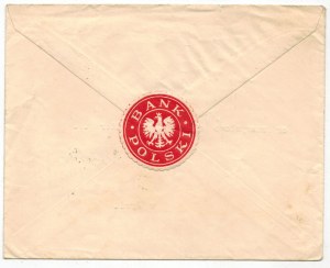 [Envelope] Bank Polski branch in Gdynia from 1937 [addressee: D.P.-T. Józef Fetter S.A., sticker!]