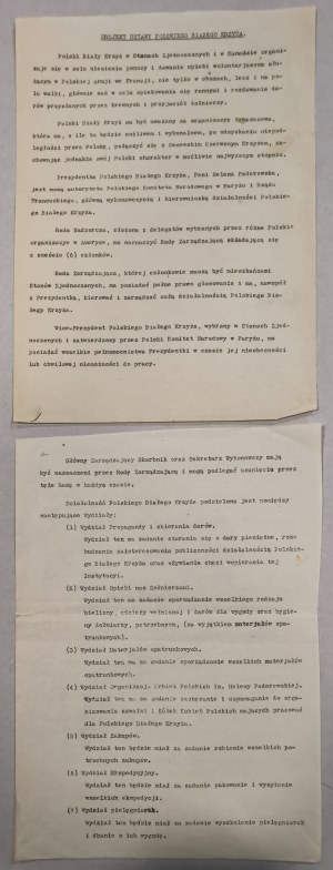 [Polish White Cross] Draft bill of the Polish White Cross [early 1918?]