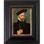 Artista francese, XVI secolo, Portrait of a nobleman with a scepter, cap, and rings