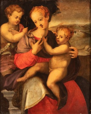 detto Michele di Ridolfo del Ghirlandaio (ambito di) (Firenze 1503 - 1577), The Holy Family with the Infant Saint John