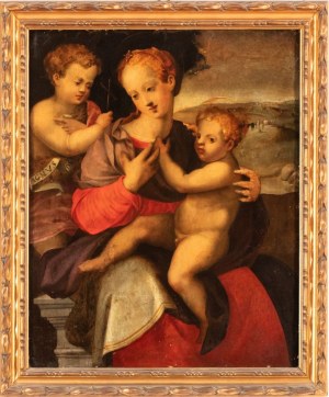 detto Michele di Ridolfo del Ghirlandaio (ambito di) (Firenze 1503 - 1577), The Holy Family with the Infant Saint John