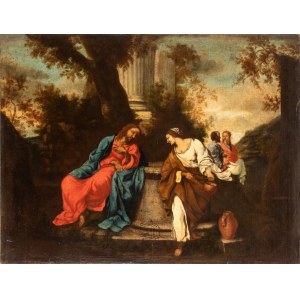 Artista emiliano, XVII secolo, Christ and the Samaritan woman at the well