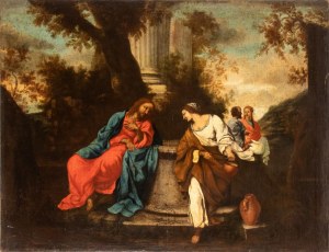 Artista emiliano, XVII secolo, Christ and the Samaritan woman at the well