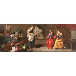 Frans Francken II (cerchia di) (Anversa 1581 - 1642), Kristus v dome Marty a Márie