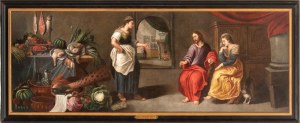Frans Francken II (cerchia di) (Anversa 1581 - 1642), Christ in the house of Martha and Mary