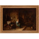 Teniers Il Giovane (ambito di) (Anversa 1610 - Bruxelles 1690), Interior of a peasant dwelling