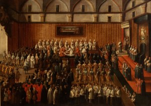 Pier Leone Ghezzi (ambito di) (Roma 1674 - 1755), Ceremony of the Washing of the Feet before the Missa in Coena Domini