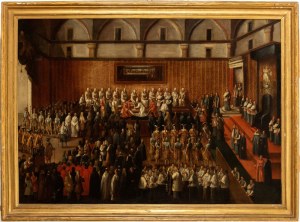 Pier Leone Ghezzi (ambito di) (Roma 1674 - 1755), Ceremony of the Washing of the Feet before the Missa in Coena Domini