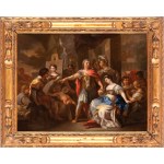 Francesco Solimena (attribuito a) (Serino 1657 - Napoli 1747), Apelles paints Campaspe in the presence of Alexander the Great
